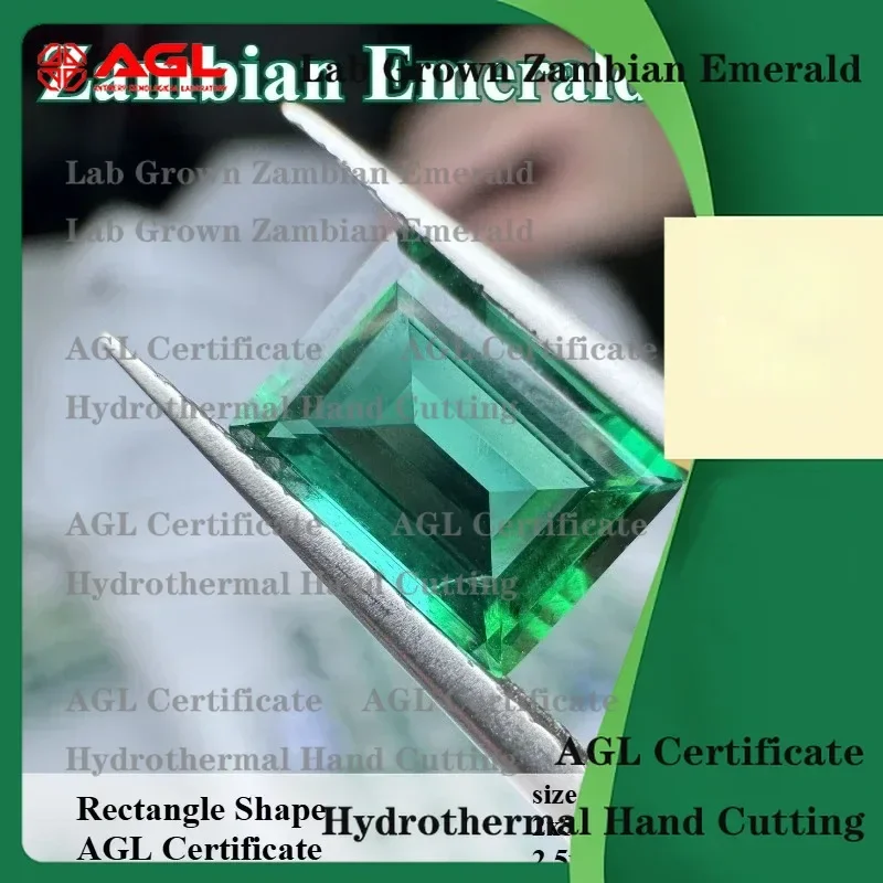 

Lab Grown Zambian Emeralds for Jewelry Making Rectangular Cut Loose Gemstones for Rings Pendants DIY Craft AGL Certified