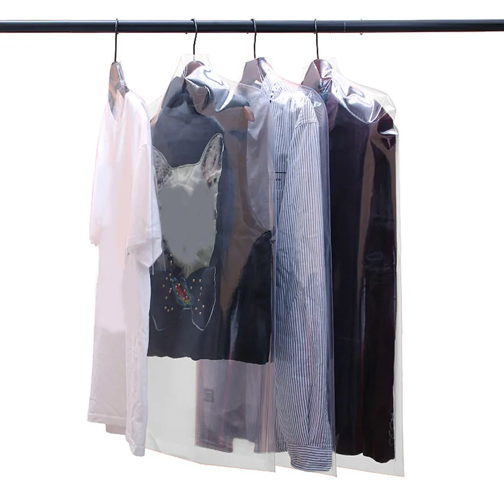 5Pcs Clothes Cover Dust Protector Transparent PVC Garment Bag for Men's Suits Jackets Shirts Half-Length Storage