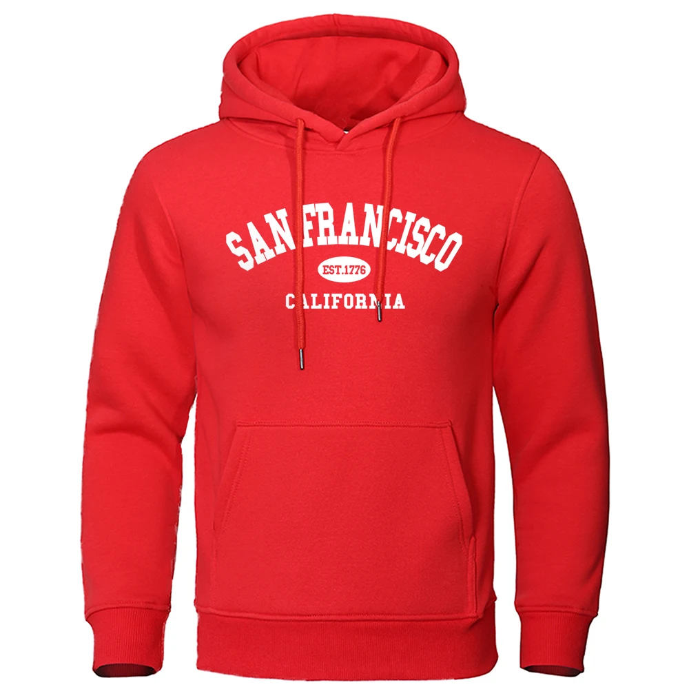 Sanfrancisco Est.1776 캘리포니아 레터 후디, 힙합 패션 스웻셔츠, 느슨한 오버사이즈 운동복, 플리스 따뜻한 남성 후디