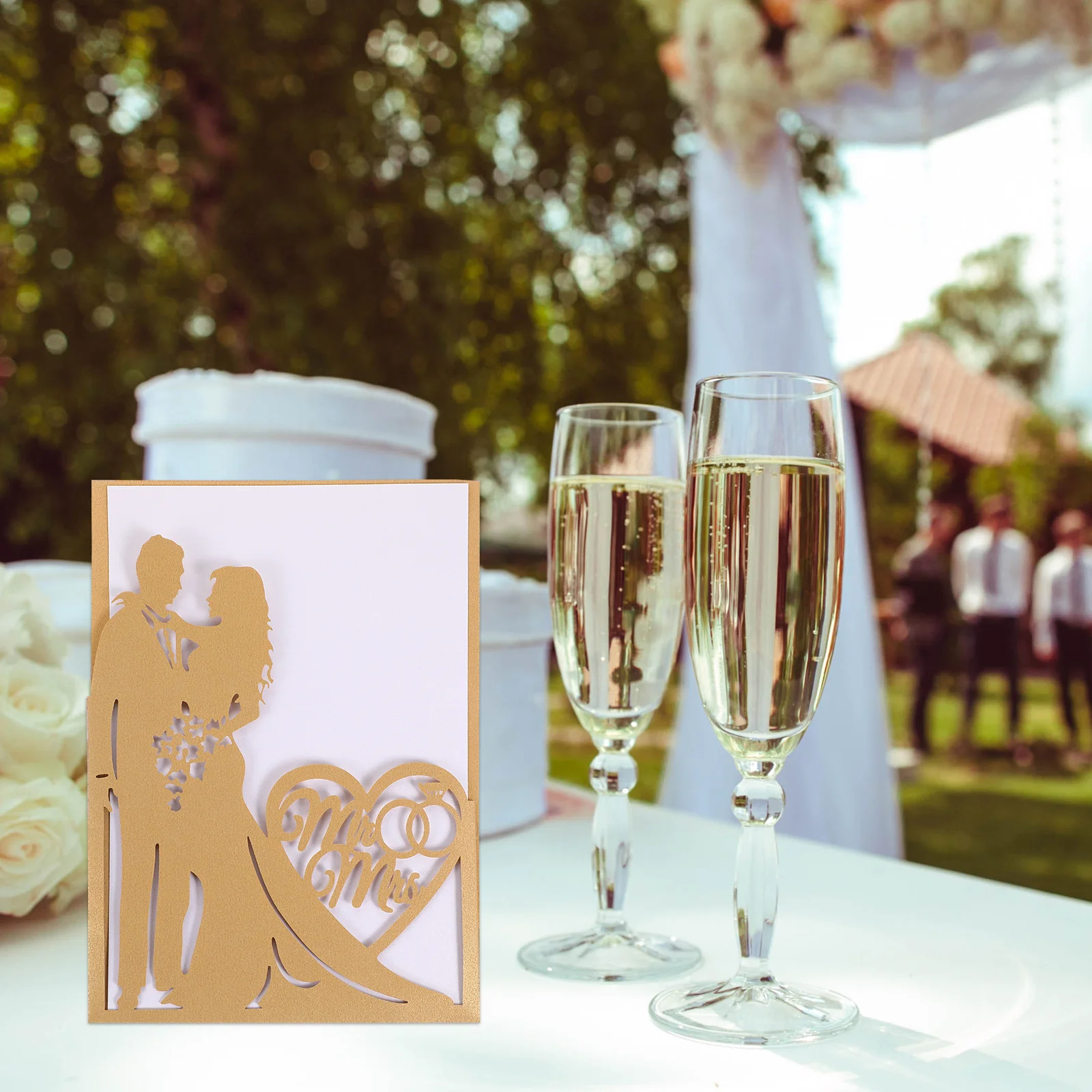 

10Pcs Wedding Invitation Cards Hollow Out Creative Paper Invitations for Wedding Valentine Anniversary Party Letter