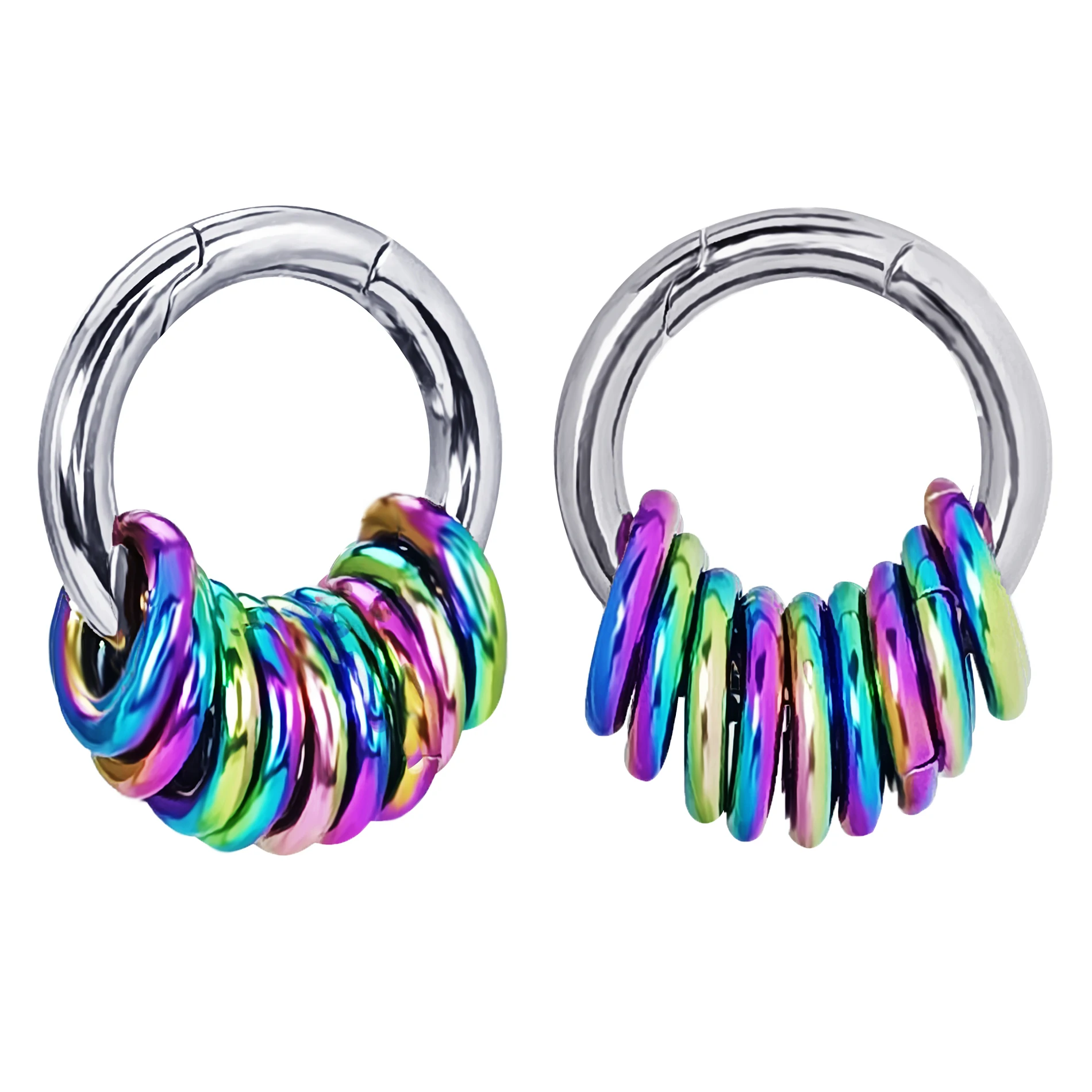 2PCS Hoops Dangle Ear Gauges Ear Plugs for Ear Tunnels Dangling Plugs for Men Women Size 6G 4mm Strethching Earrings Ear Weights