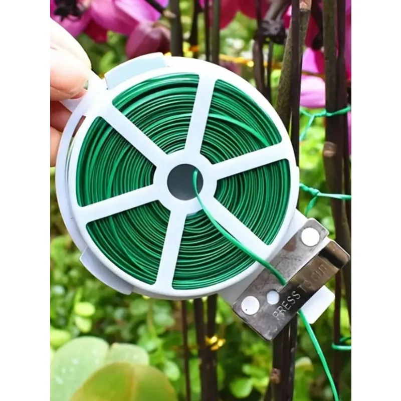 1pc Reusable Plastic Garden Plant Tie Reel - Multi-use Durable Tree Tie Cable With Cutter For Home & Garden