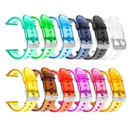 Correa de PVC transparente para Samsung Active2, banda de repuesto colorida para reloj Huawei GT 2, Amazfit GTS, 20mm, 22mm, 40mm, 44mm