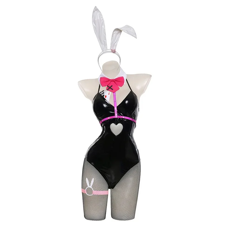 cos-mikuu-ラビットホール黒革バニーガールセクシーなかわいいハロウィンコスプレ衣装頭飾り服弓ガール