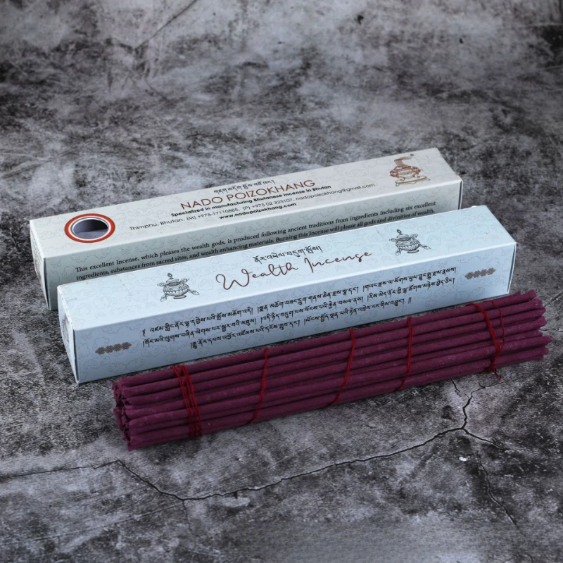 God Wealth Tibetan Incense Stick/40 Sticks 21.5cm Prayer Tea Room Bedroom Aroma Purify Air Traditional Craftsmanship Joss Stick