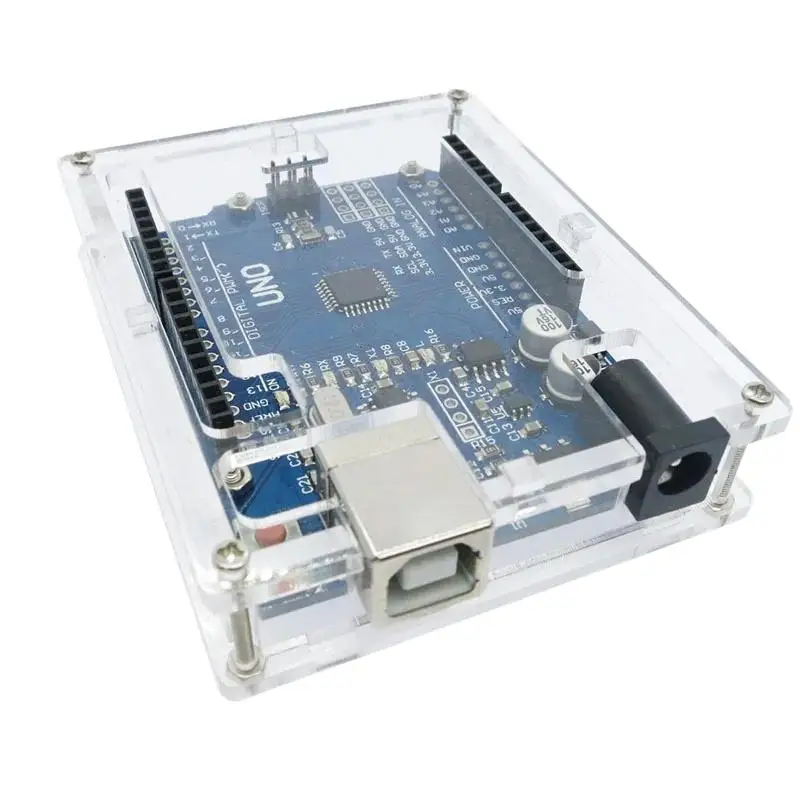 Black ABS Plastic Case Acrylic Shell Transparent Box for Arduino (Doesn't include UNO R3)