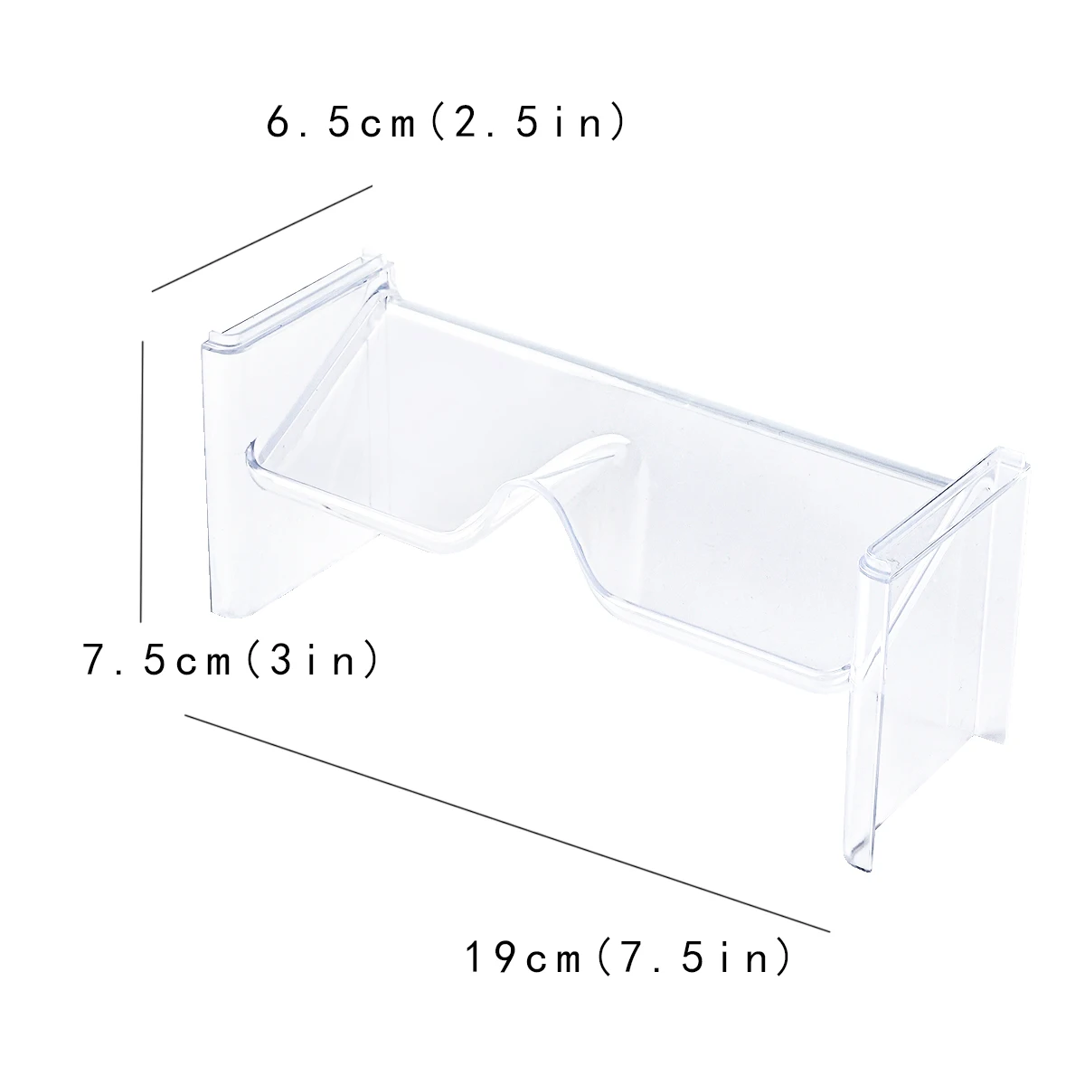 2 Pack Stacking Glasses Storage Rack Desktop Counter Sunglasses Display Rack (Transparent)