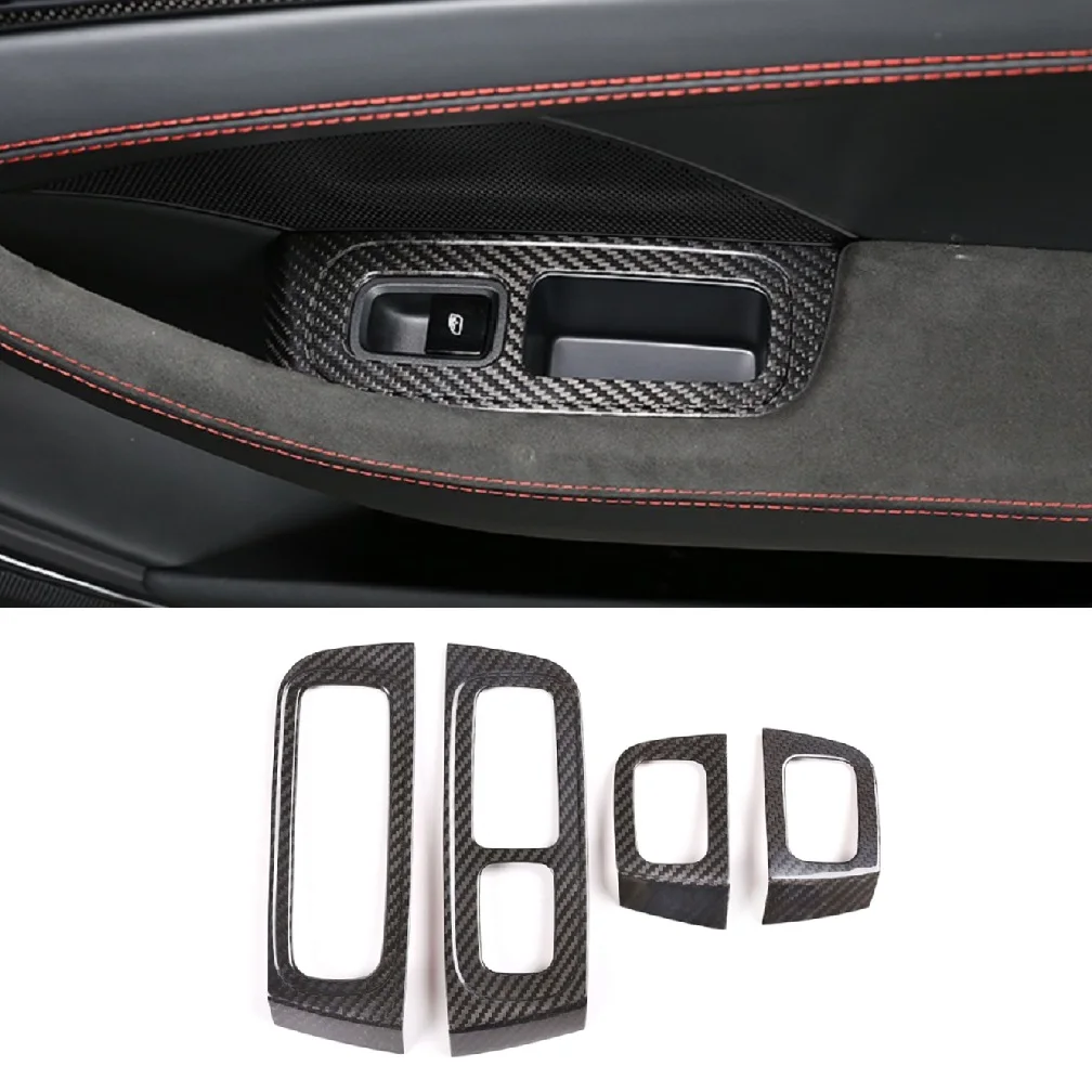 

Real Carbon Fiber Car Window Control Switch Panel Cover Accessories For Porsche Panamera 2017-2021