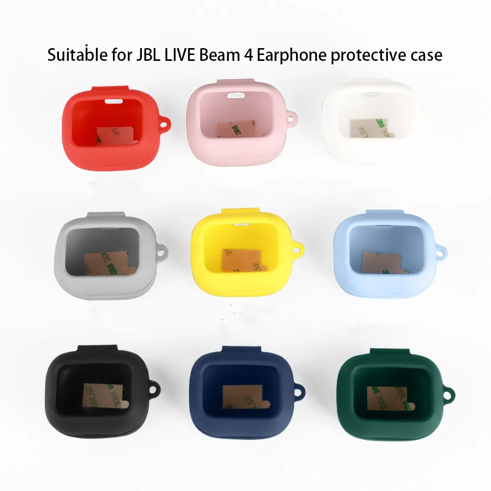 Funda de silicona suave a prueba de golpes para auriculares JBL LIVE BEAM/BUDS 4/JBL LIVE FLEX 4, funda de color sólido para auriculares