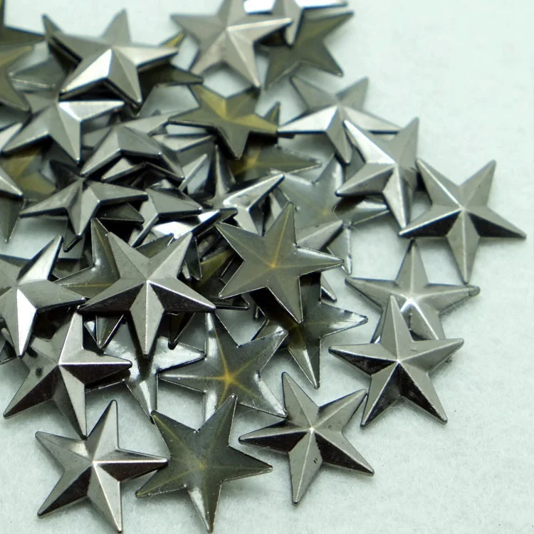 Free sample factory decorative five-pointed star brass hot fix stud for garment accessories