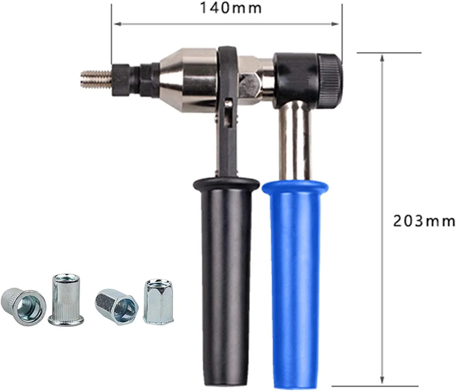 Rivet Nut Tool, Hand Riveting Nut Gun with 6 Quick Change Metric Mandrels(M5, M6, M8, M10, M12)