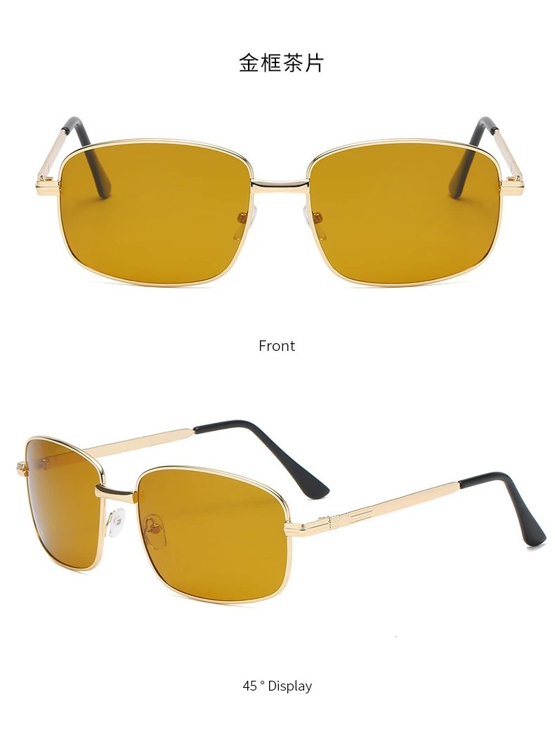 Markendesign Sonnenbrillen für Männer und Frauen Fahrer-Sonnenbrillen Vintage Sonnenbrillen für Herren Quadratische Sonnenbrillen für Damen Metallrahmen – Detail 16