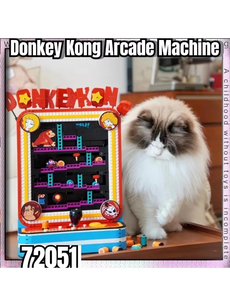 Neue 72051 Super Mario Donkey Kong Arcade-Maschine Bausteine Arcade-Spielautomat Bausteine Desktop-Sammelspielzeug