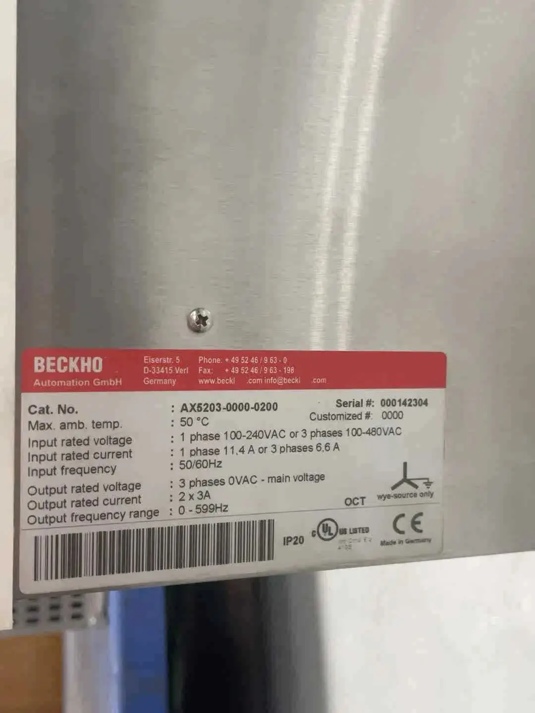 AX5203-0000-0200 محرك سيرفو لبيكههوف