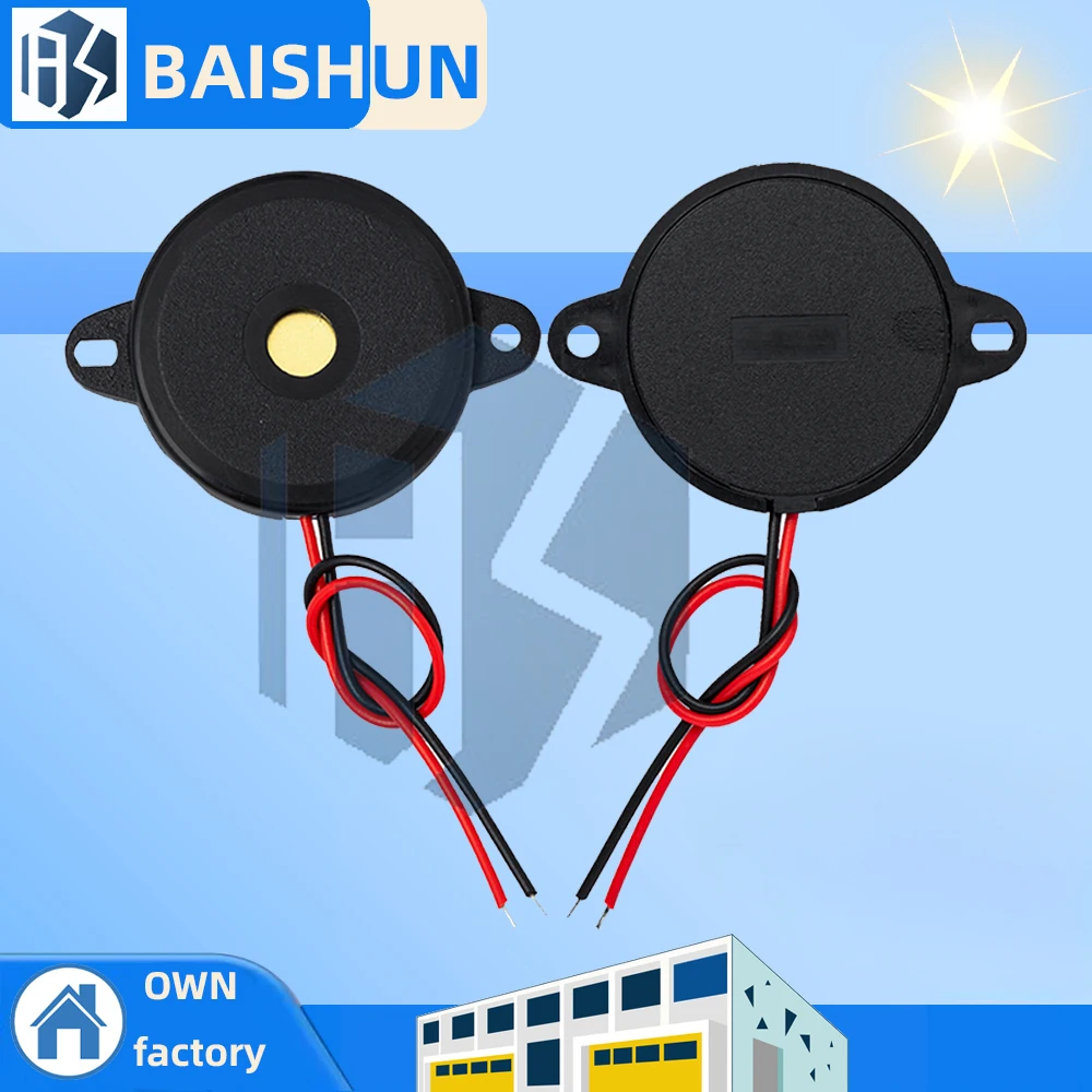 1PCS 30X5.5MM Enclosed Piezo Passive Buzzer Element W/Wires AT3040