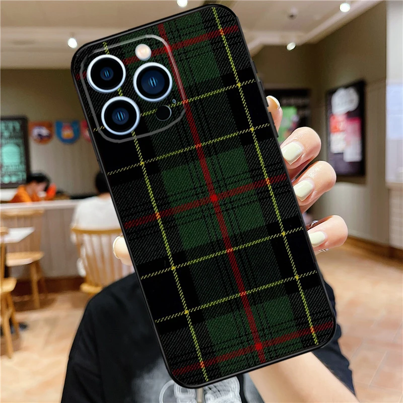 Clan Stewart Dress Tartan Plaid Pattern Case For iPhone 15 13 12 11 14 Pro Max Mini X XR XS Max SE 2020 2022 7 8 15 Plus Cover