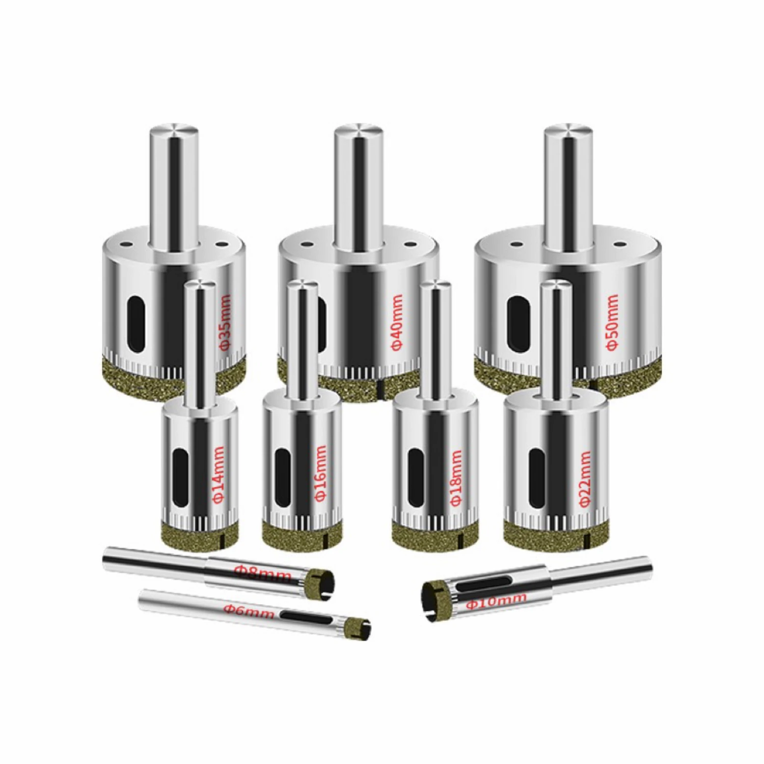 

Integral Steel Diamond Drill Bits,3 - 1200mm Hole Cutter Kit for Porcelain