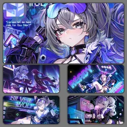 Honkai Star Rail Silver Wolf Mousepad เกมขนาดใหญ่ Compute Gamer PC คีย์บอร์ดแผ่นรองเม้าส์