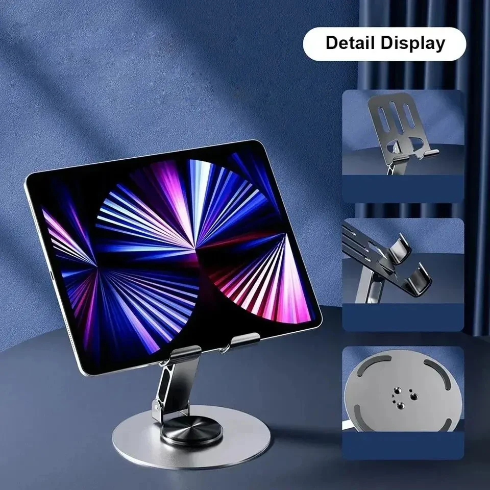 

720 Rotate Aluminum Alloy Tablet Holders for iPad Adjustable Folding Lazy Desktop Live Desk Holder Mobile Phone Stand Mount