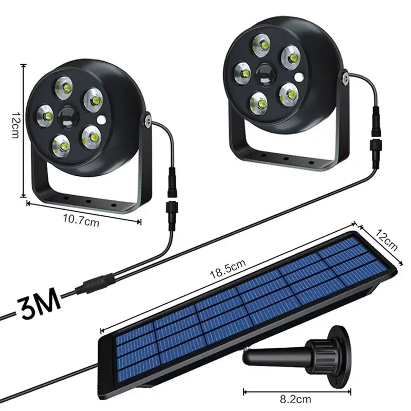 

Уличное освещение JVEE на солнечной батарее, водонепроницаемый светильник с 2 головками и датчиком движения, для сада, искусственного монитора, для дома, двора, настенная лампа для ландшафта