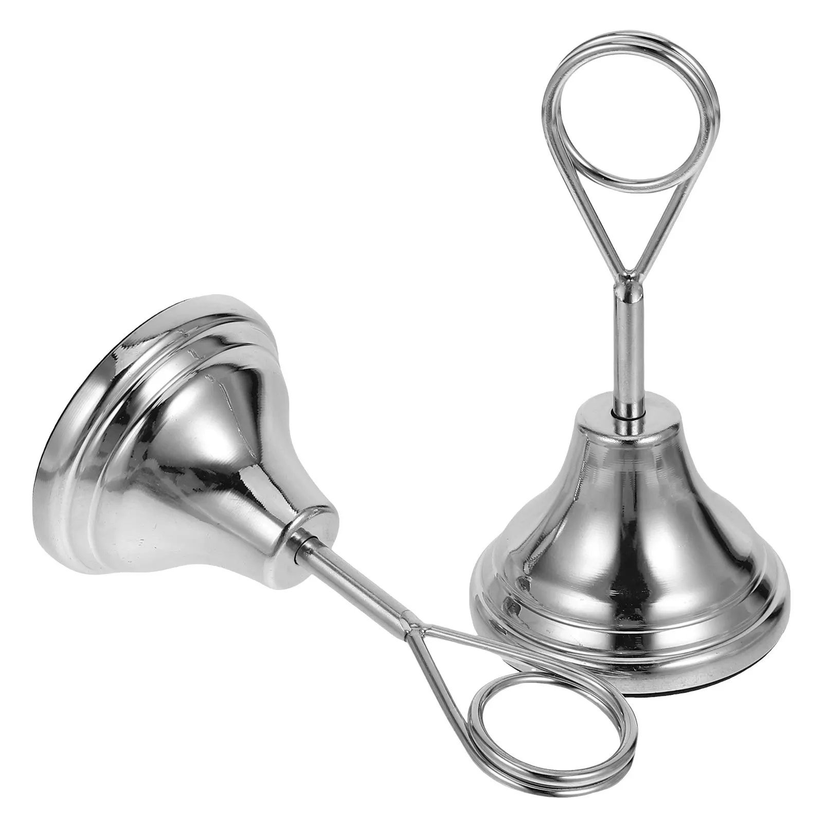2Pcs Multifunctional Water Drop Card Holder Metal Business Card Display Stand Office Desktop Name Organizer Silver 10 Cm
