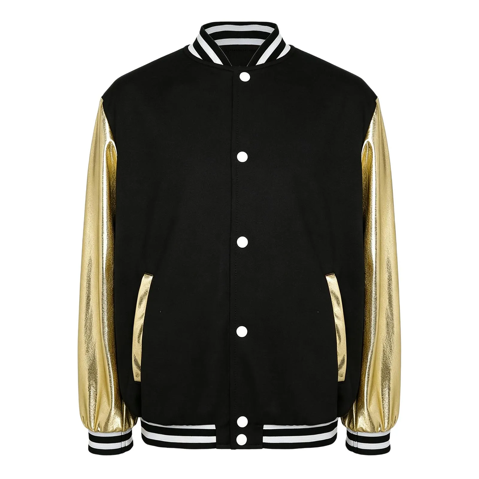 Unisex Boys Girls Baseball Jacket Coat Children Long Sleeve Eagle Printed Color Blocking Outerwear Street Hip Hop Bomber Jacket view 4