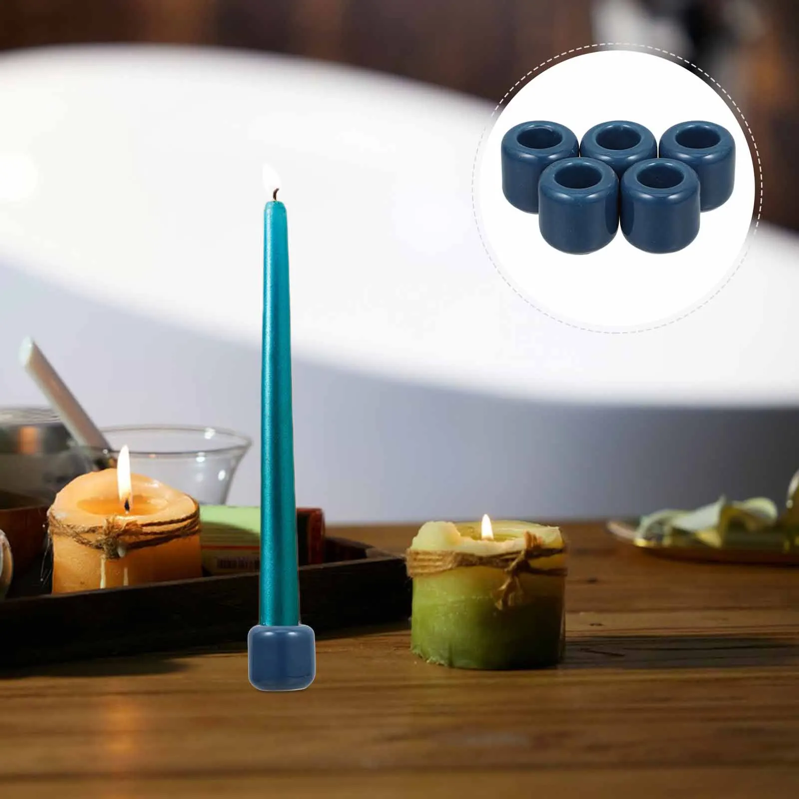 

5 Pcs Taper Holders for Tealight Candlelight Dinner Stand Candlestick Ritual Table Centerpiece