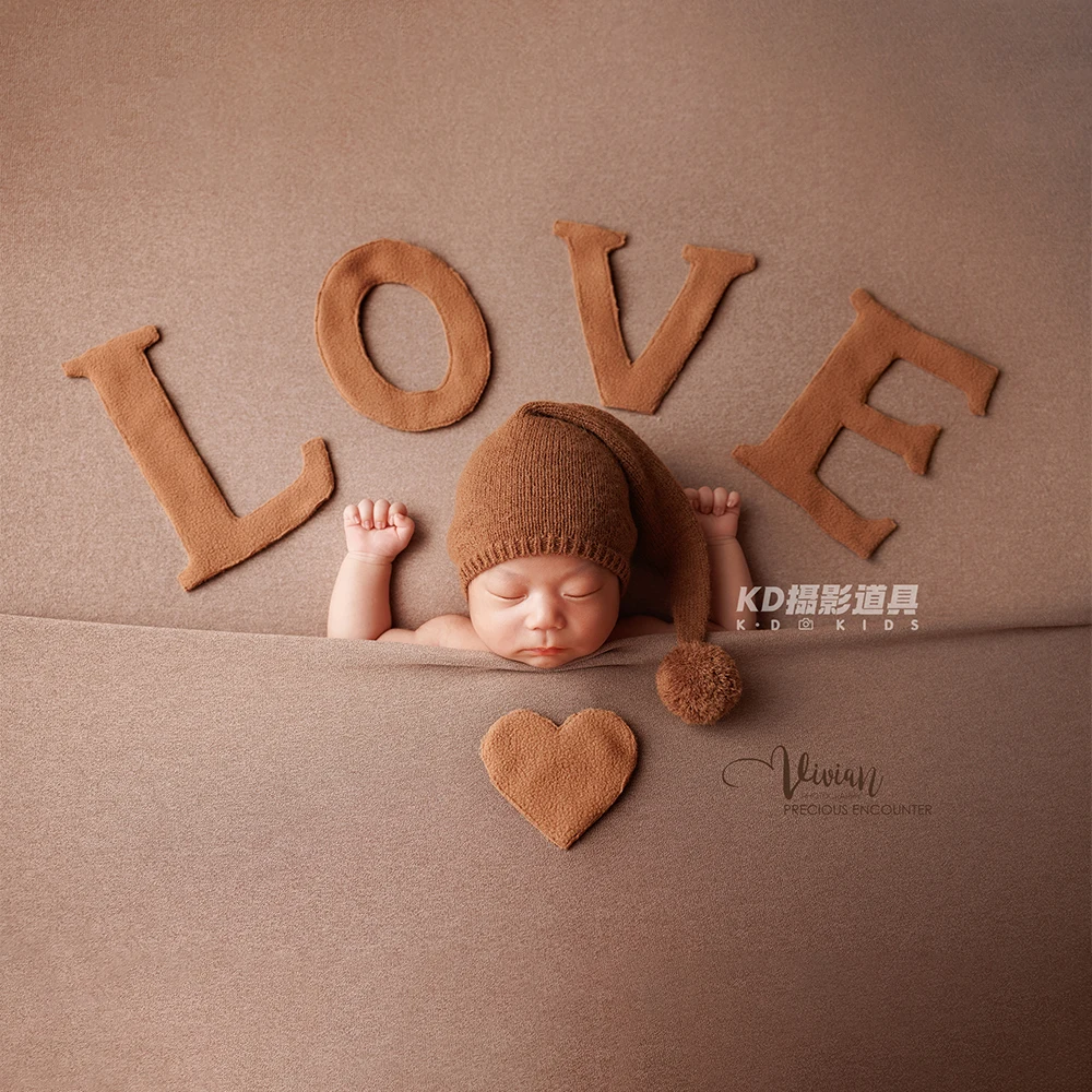 براون لهجة الوليد التصوير الدعائم عدة رائعتين محبوك قبعة الدب النسيج رسائل لطيف دمية استوديو 0-1 شهر الطفل جلسات الصور #2