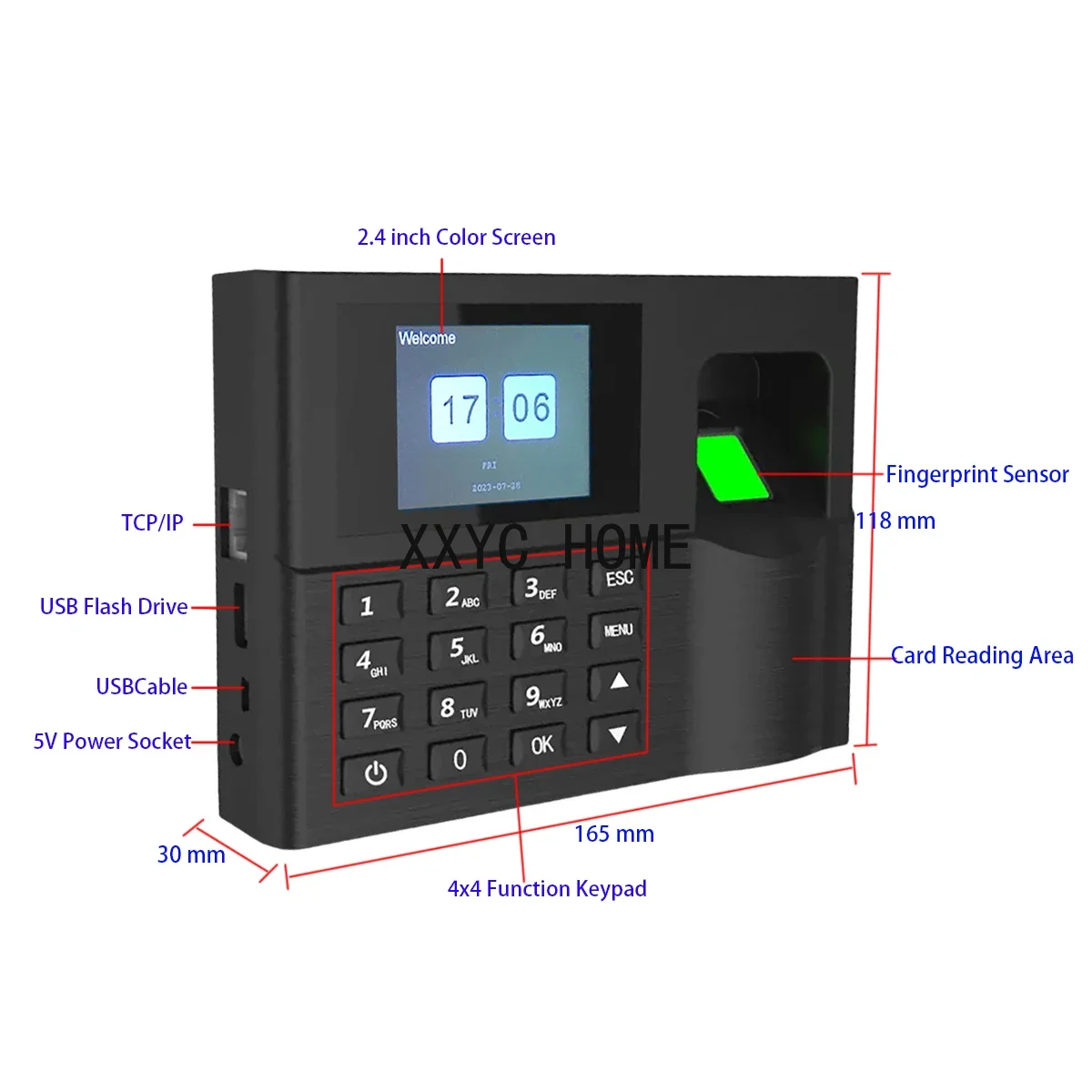 Tcp/ip Biometric Fingerprint Employee Time and Attendance Management System Time Clock Punch Clock Machine