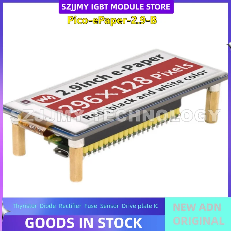 

Raspberry Pi Pico 2.9-inch e-ink screen expansion board module with red, black, and white tri color label screen