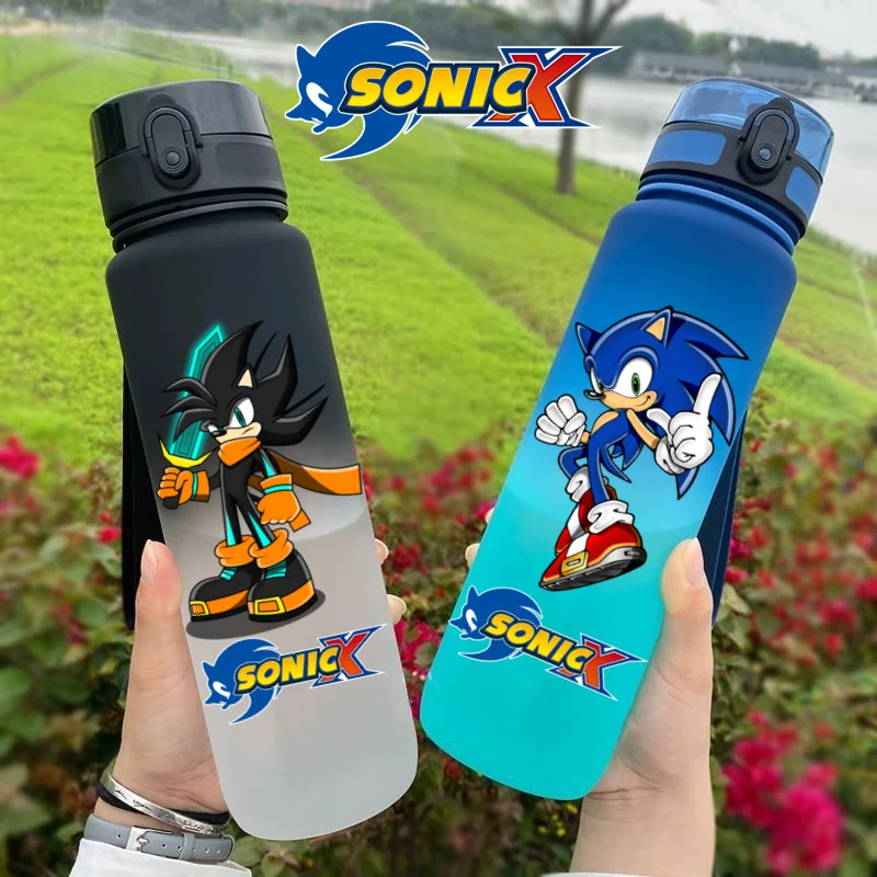 New Sonic Hedgehog Outdoor Sports 650ML Large Capacity Cartoon Portable Plastic Water Bottle Drinking Cup Student Birthday Gift