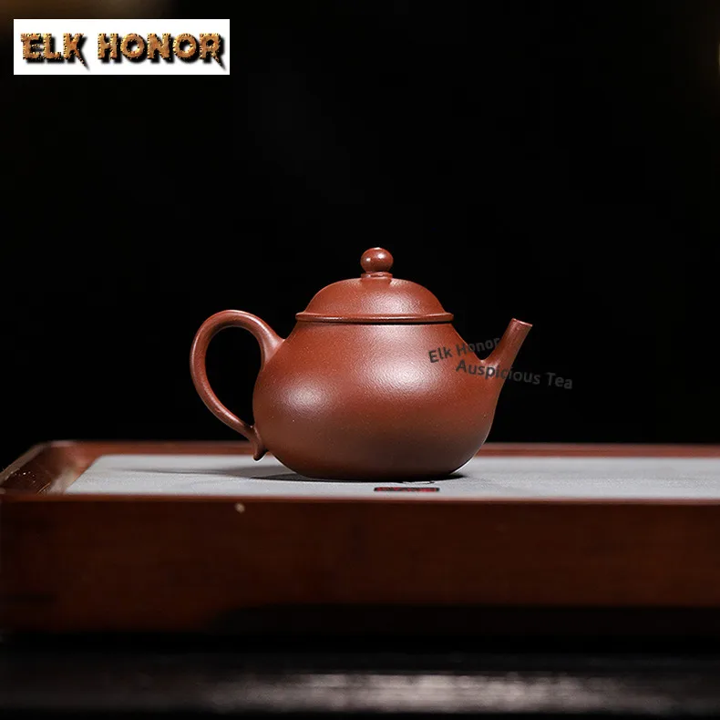 

120 мл подлинные чайники из фиолетовой глины Исин, горшок ручной работы в форме груши, чайник из необработанной руды, грязевой чайник, чайный сервиз Zisha, аксессуары для чая, подарки