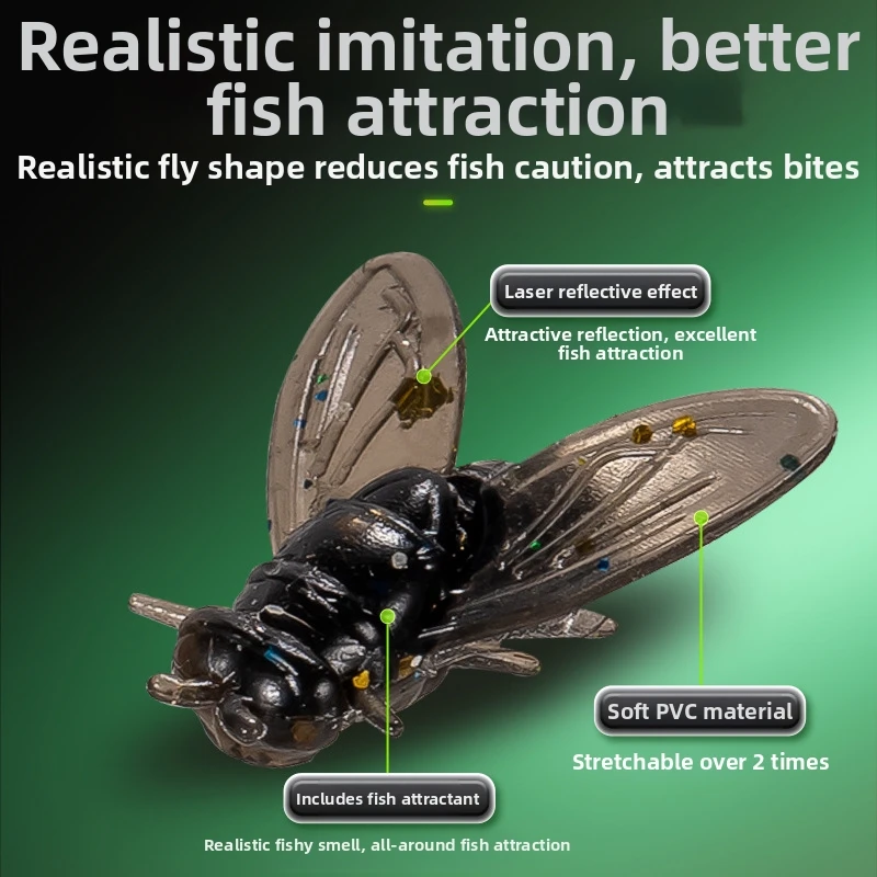 Soft Fly Fishing Lures Rigged Hooks - Artificial Streamer Baits for Predatory Fish like Tilapia, Chub, and Culter