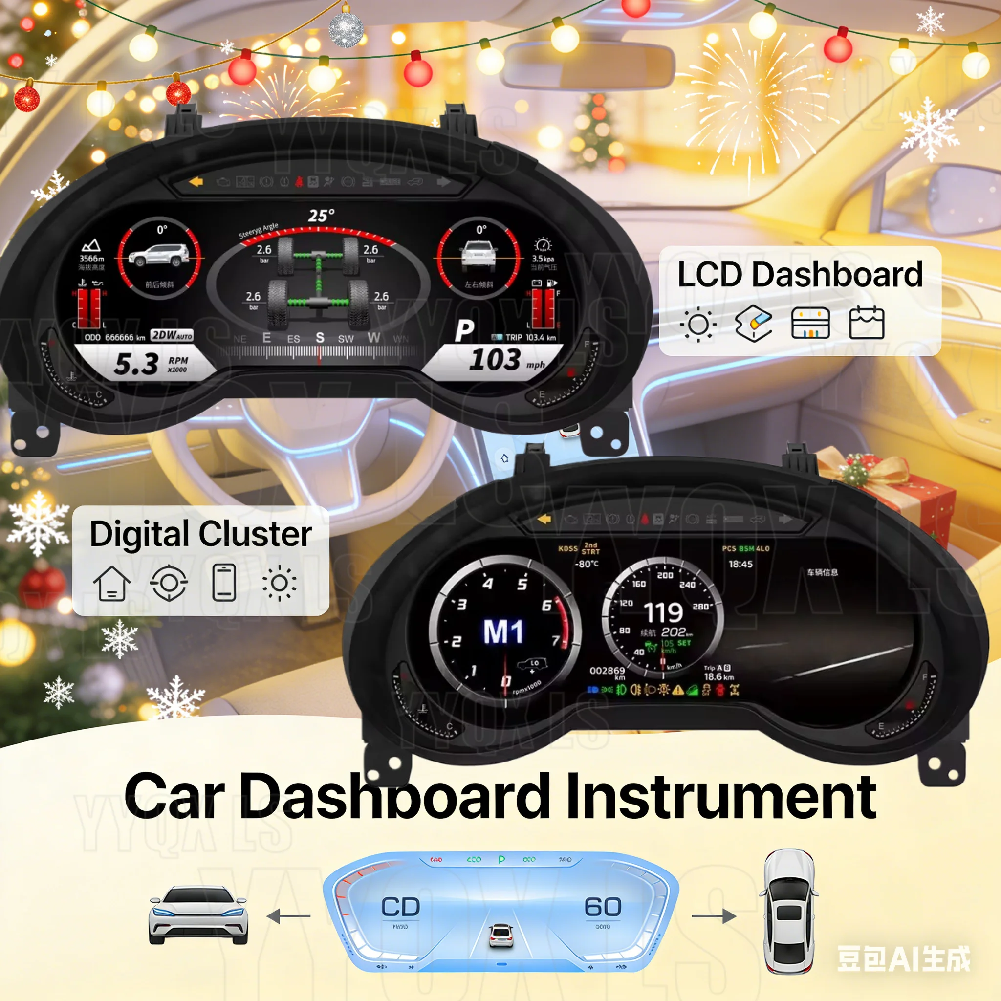 

Обновленная 12,3-дюймовая полностью цифровая приборная панель (LCD) для Lexus GX400 GX460 2010-2019: виртуальный кокпит, спидометр, Linux