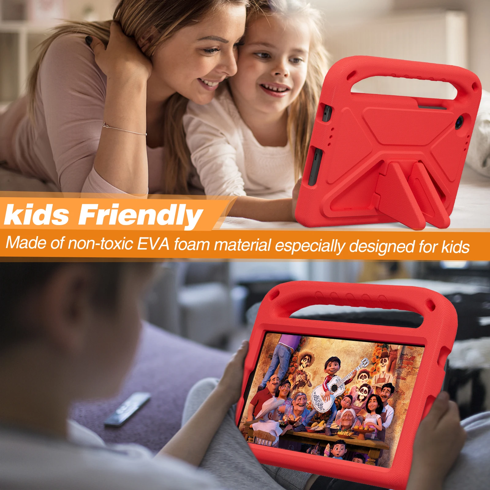 EVA Kickstand Case For Lenovo Tab One (K9) 2025 8.7 inch Model TB305FU With Portable Hand Holder Cover Shockproof Kids Friendly