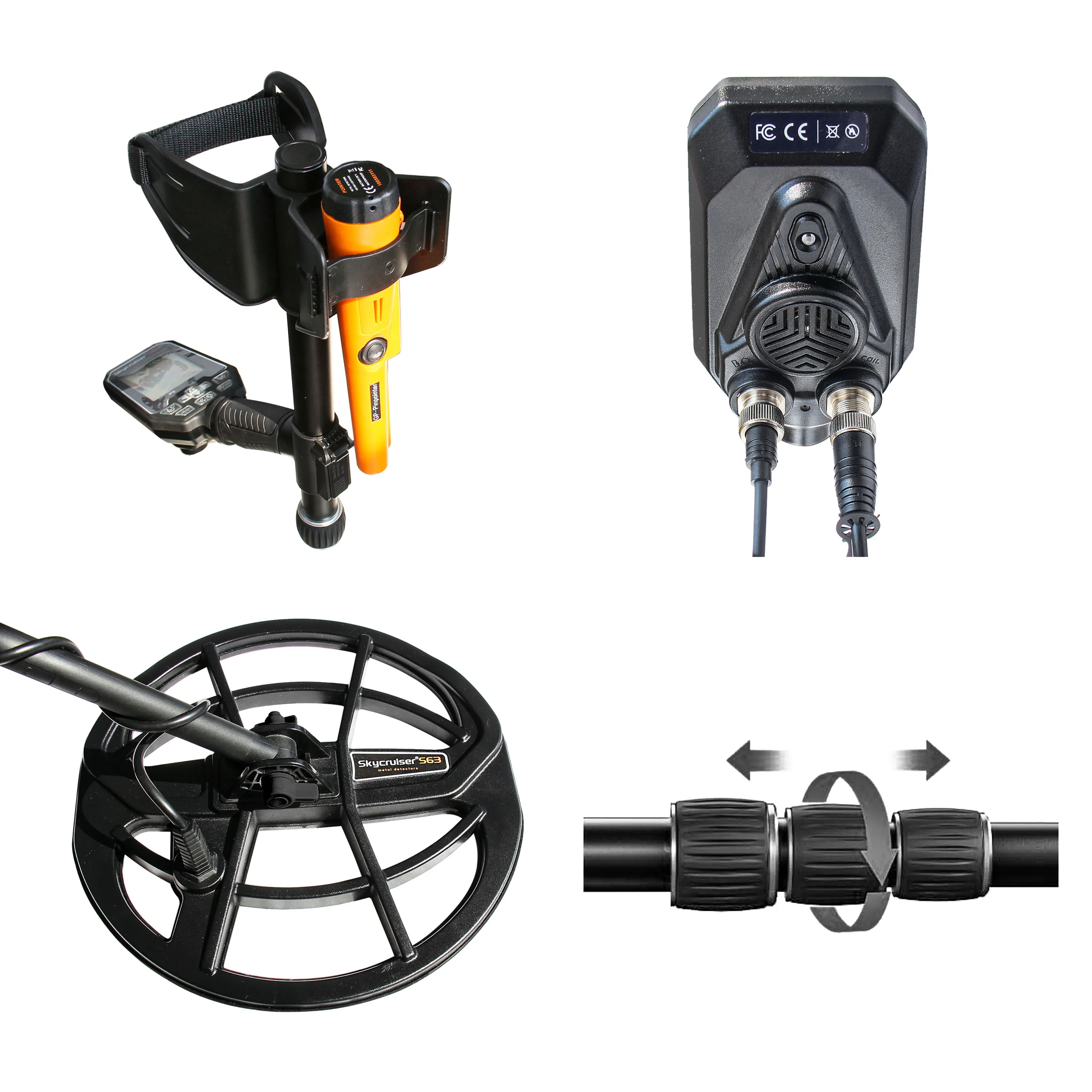 S63 Tragbarer wasserdichter Metalldetektor IP68 Golddetektor 11'' Spule 3M Tiefe Schatzsucher 10ft Unterirdischer Golddetektor