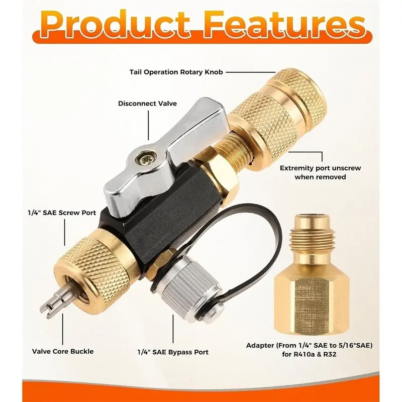 B06B-HVAC Valve Core Removal Tool With 10 Cores 1/4
