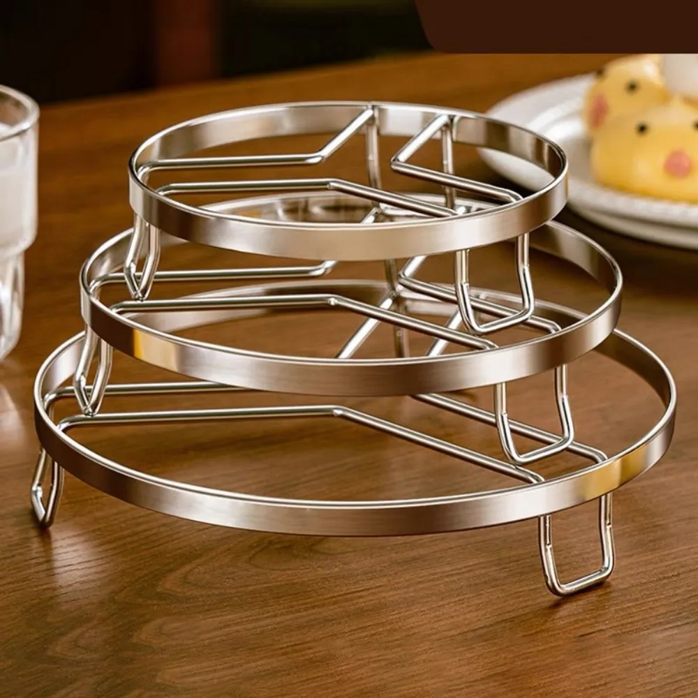 New Stainless Steel Steamer Pan Rack Stackable Round Pot Rack Multifunction Egg Steaming Tray