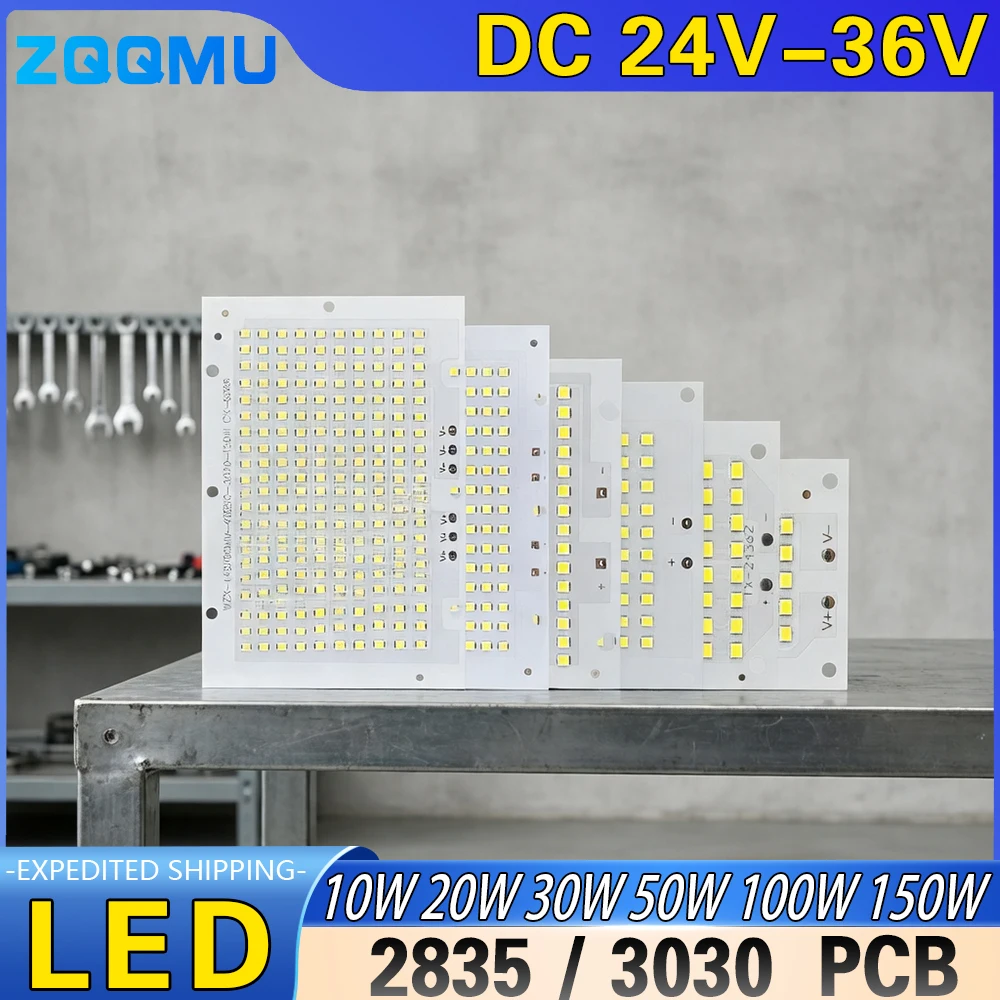 1Pcs LED PCB Board 10W 20W 30W 50W 100W 150W SMD2835 Aluminum Plate Full Power Chip Module for Floodlight Lamp DIY