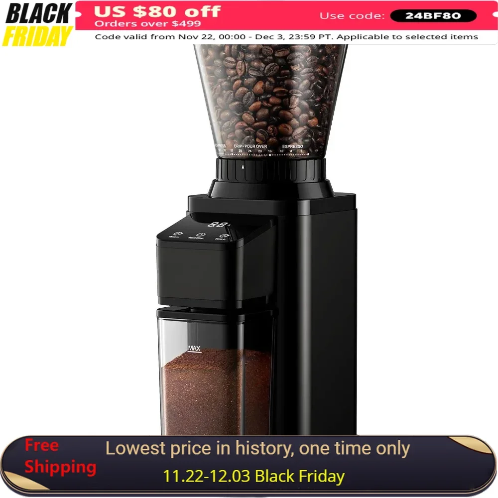 

Coffee Grinder, Conical Burr Coffee Grinder Electric, Adjustable Touchscreen with 48 Precise Settings, Coffee Bean Grinder