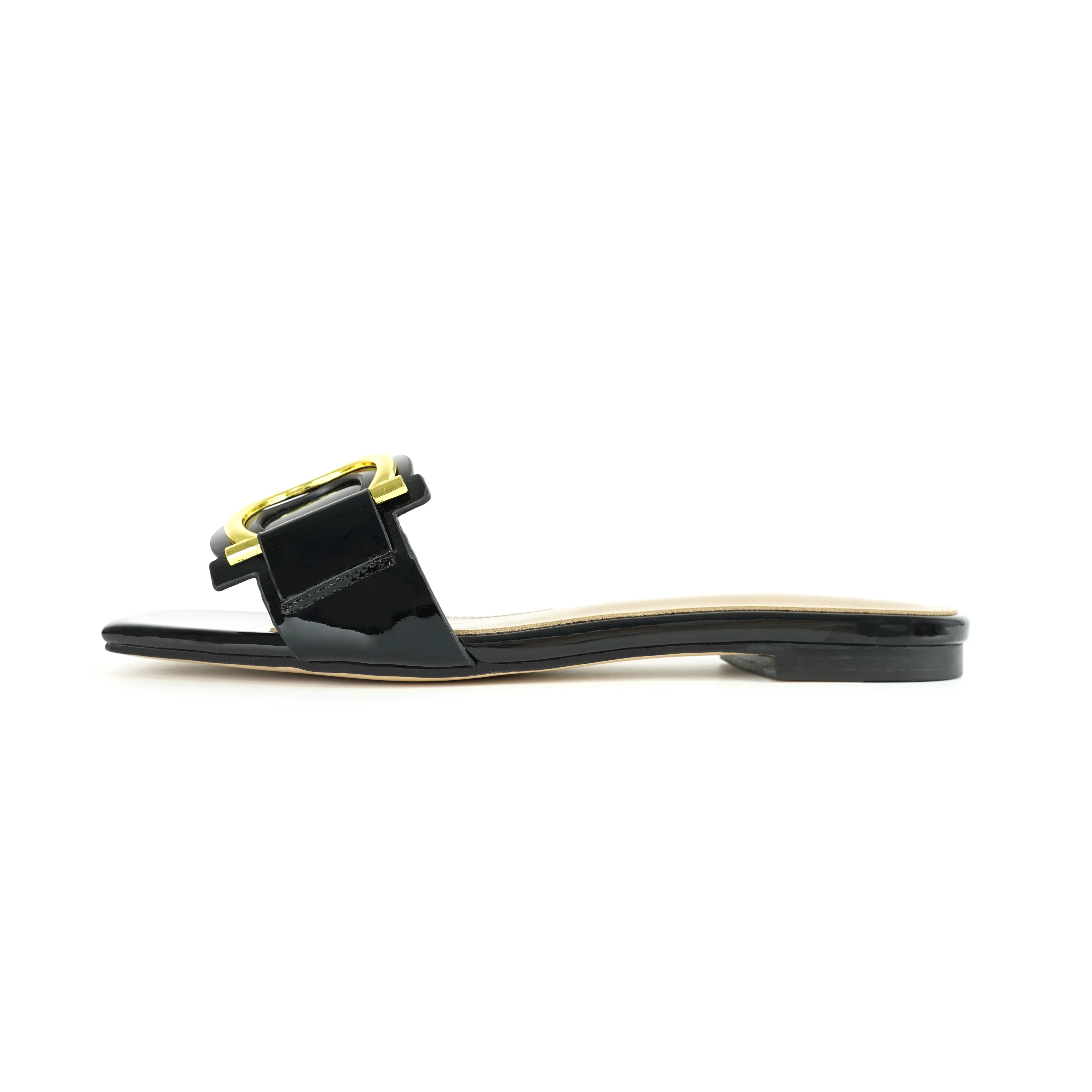 Plus Size 35-44 Leather Slippers Women\'s Luxury Party Shoes Square Toe Fishmouth Shoes Outdoor Beach Flip-Flops in Summer