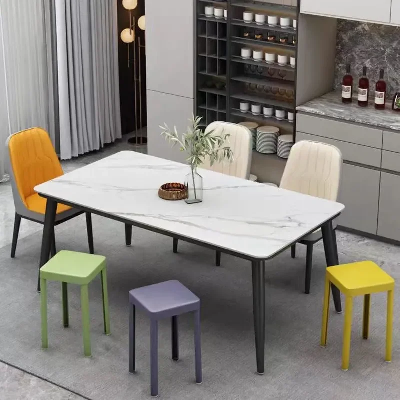 Wholesale Thickened Plastic Square Stool Stackable Dining Bench Modern Creative Nordic Household Seat Durable Glue Chair