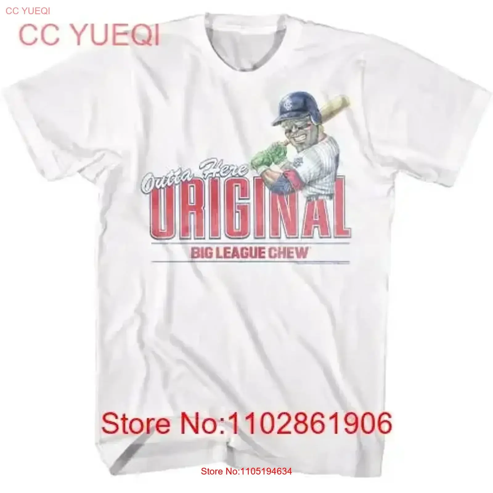 Big League Chew Outta Here Original White T Shirt vintage Washed graphic Soft homme Slightly streetwear fashion vintage Washed