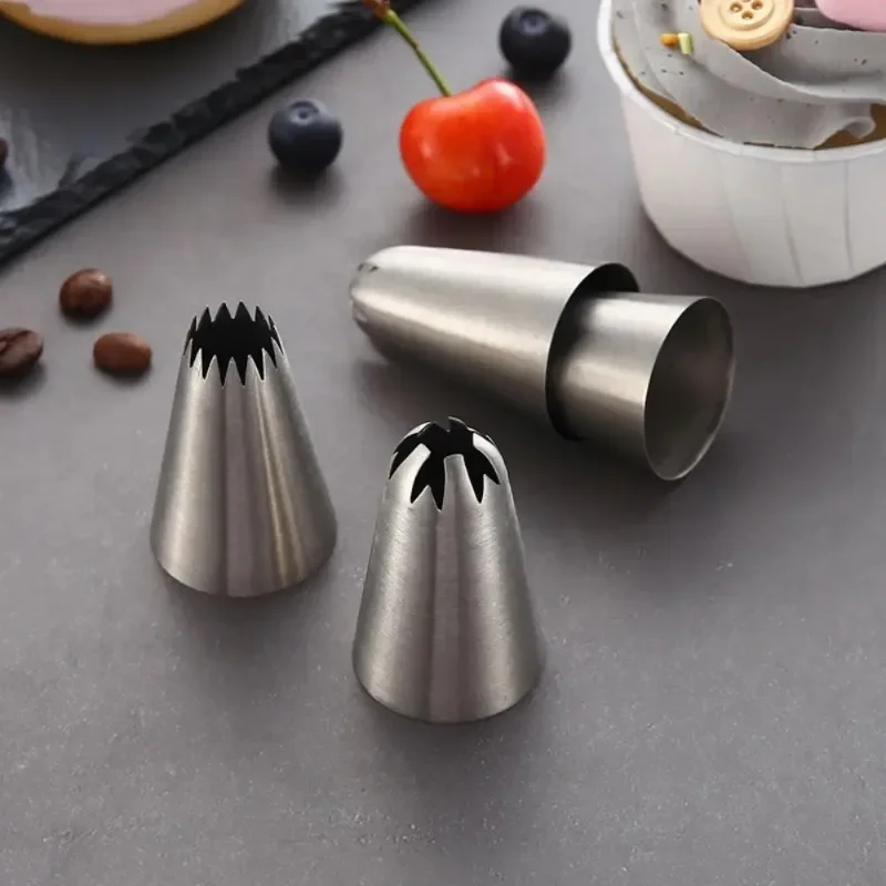 5PCS/Set Large Round Multi-Toothed Set Mounted Mouth Set Cake Biscuit Cream Baking Tools 304 Stainless Steel Baking Tools