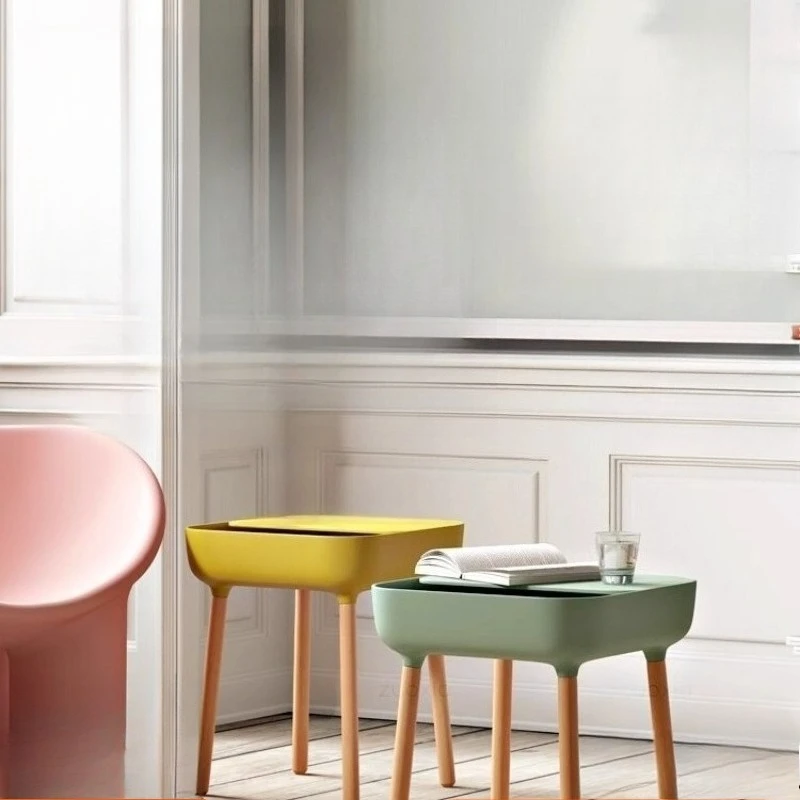 طاولة جانبية صغيرة بسيطة وحديثة من الشمال لغرفة المعيشة طاولة قهوة صغيرة إبداعية لغرفة النوم طاولة تخزين صغيرة بجانب السرير للاحتفال بالإنترنت #2