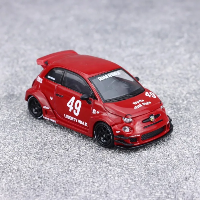 MINIGT 1/64 ABARTH 595LBWK # 49 legering speelgoed motorvoertuig gegoten metalen model geschenken