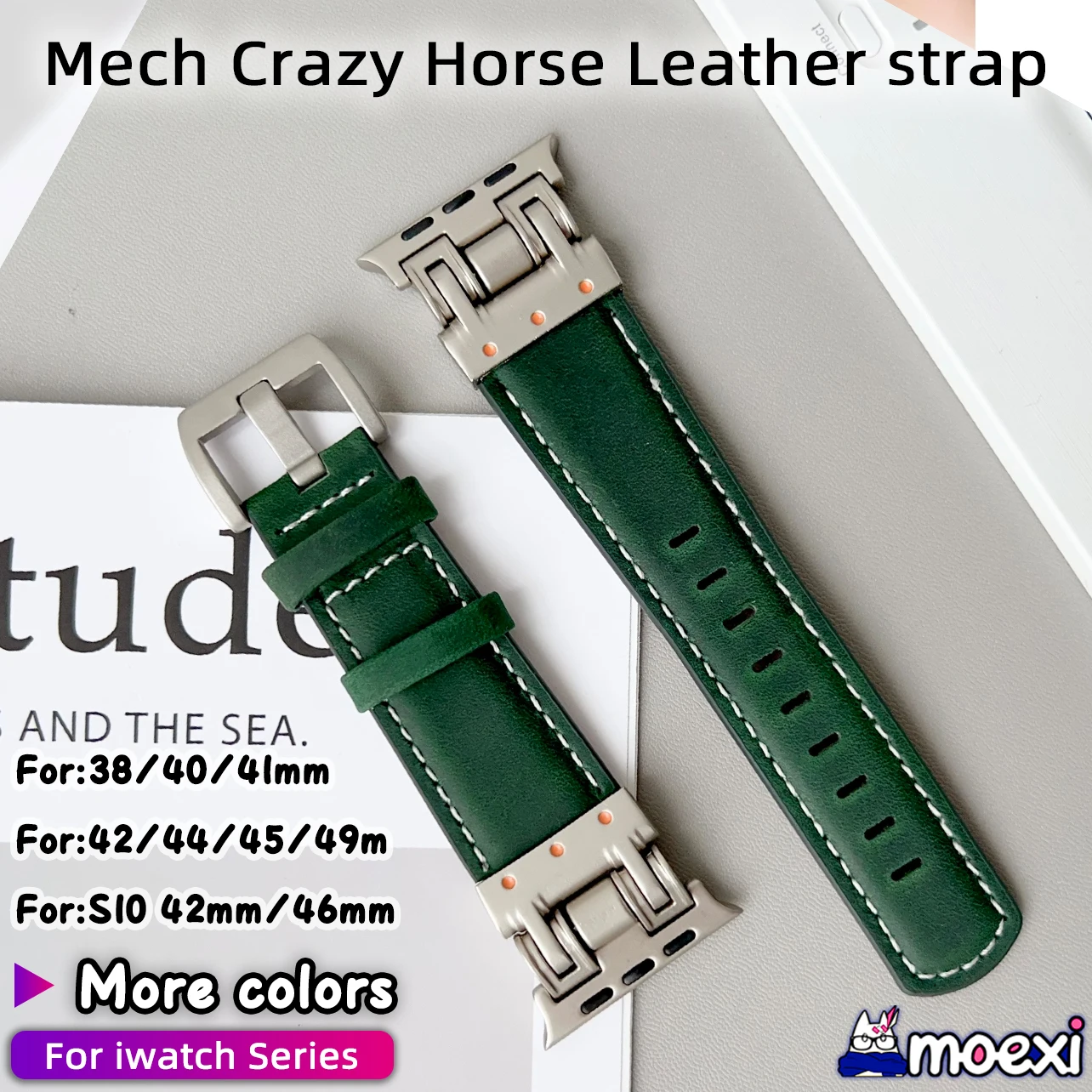 

Для H14 Ultra Plus Mech Crazy Horse кожаный ремешок Z77 ULTRA Z90 Z86 PRO MAX G9 Z98 4G Hello Watch 3 Pro Plus H10 Ремешок для умных часов