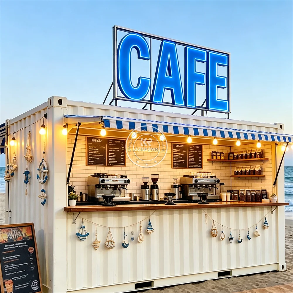 

Fully Customized Container Bar Shop Mobile Container Beverage Truck Coffee Tea Smoothie Food Trailer