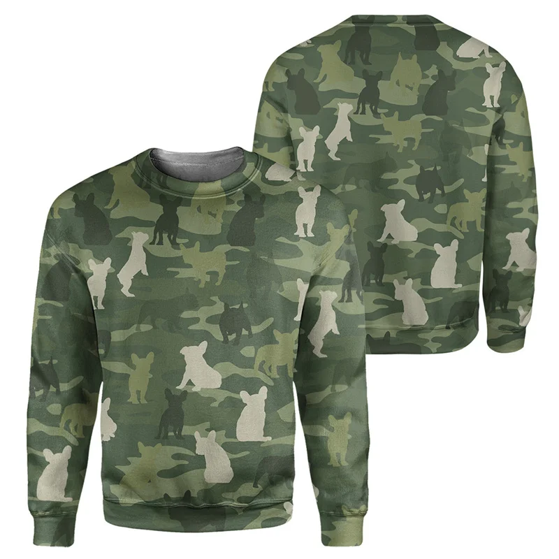 Rabbit Horse Elephant 3D Print Sweatshirt Men Camouflage Animals Casual Pullovers Streetwear Male Round Neck Long Sleeve Hoodies