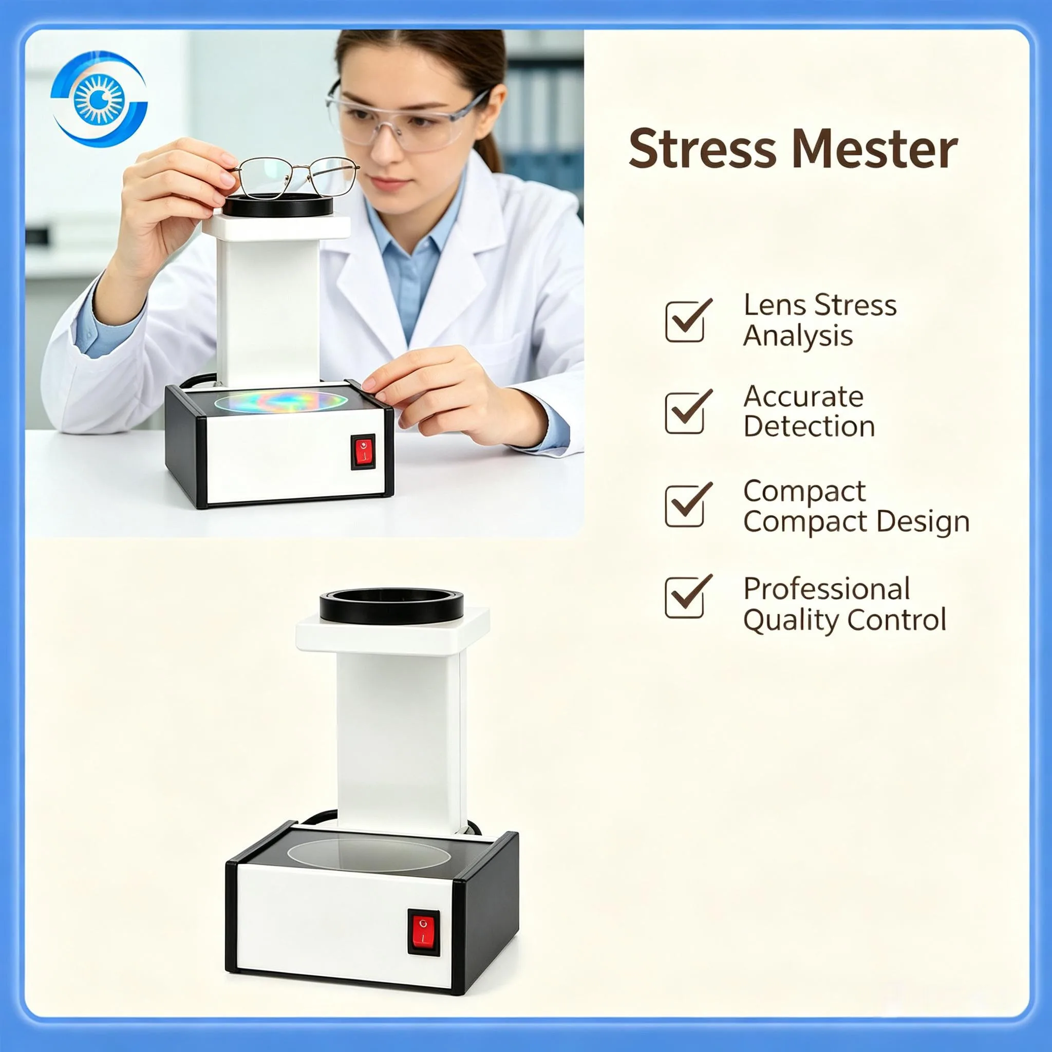 LY-15B  Polarized Light Stress Tester for Optical Lens Strain Detection and Manufacturing Quality Control